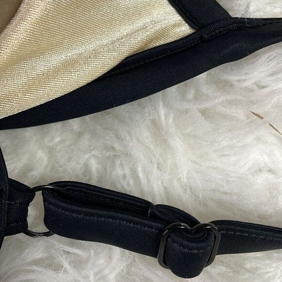 Maxine Of Hollywood One Piece Black&White Overlay Side Knot Bathing Suit Sz 16 - Picture 13 of 13